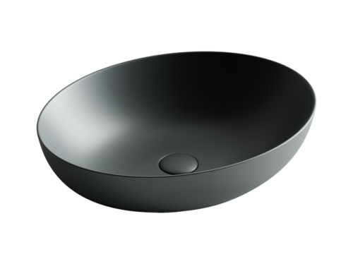 Раковина из сантехнического фарфора Ceramica Nova ELEMENT CN6017MDH 50х40 накладная цвет черный без отверстий под смеситель