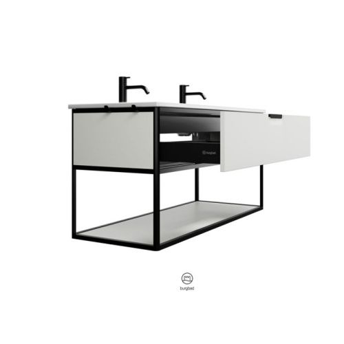 Тумба с раковиной Burgbad Vry SGUK123F6019GO253C001*2 120х50 цвет белый