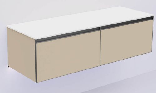 Тумба под раковину Armadi Art Quatro 790-M2-140(70+70)-D-A-LED 140х50 подвесная цвет бежевый