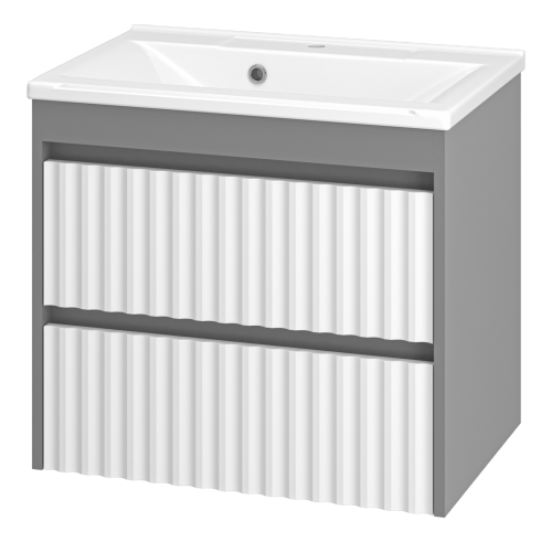 Тумба под раковину Brevita Balaton BAL-06065-01-012Я 60х40 подвесная цвет белый/серый