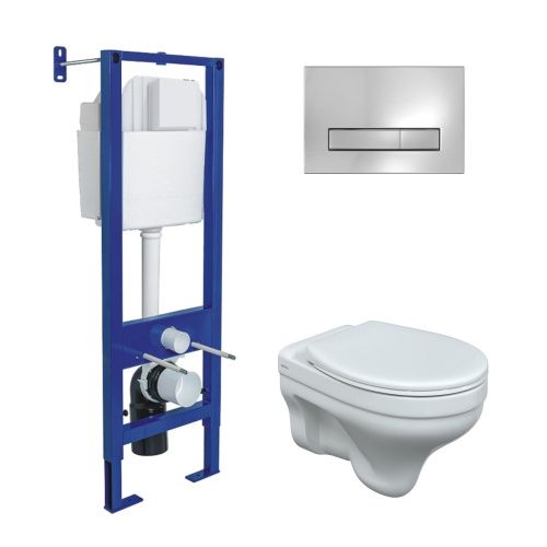 Комплект унитаз с инталляцией и клавишей смыва Berges АТОМ Line 043314