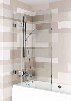 Душевая шторка на ванну Riho SCANDIC G001143120 85х200 стекло прозрачное профиль хром ориентация левая