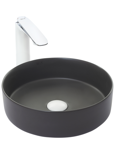 Раковина из сантехнического фаянса WeltWasser WW SK 10000004516 40 см накладная цвет серый без отверстий под смеситель