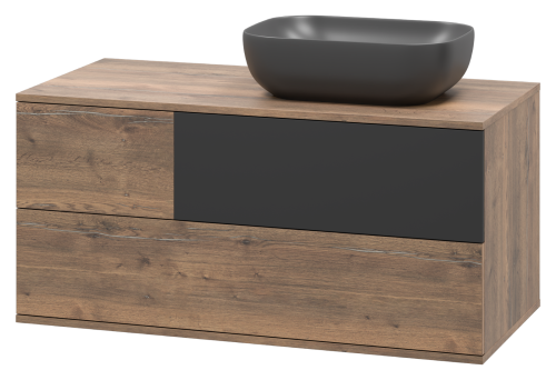 Тумба под раковину Misty Коломбо П-Кол-01100-074ПП 100х50 подвесная цвет серый/коричневый