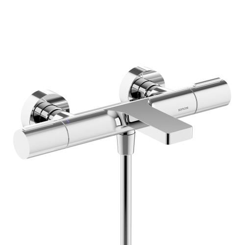 Смеситель для ванны и душа Sancos Etna SC9006CH настенный хром с термостатом