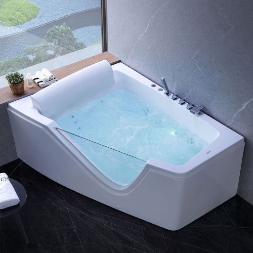 Ванна акриловая гидромассажная Gemy G9056 B L 170х130 пристенная асимметричная с каркасом