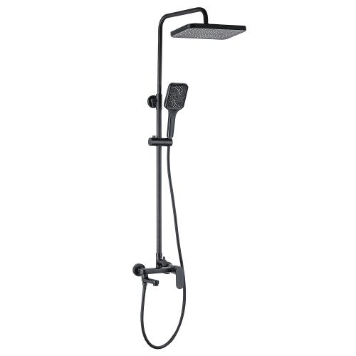 Душевая стойка Azario ARIZONA AZ-20BS настенная цвет черный