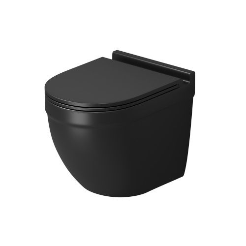 Унитаз подвесной Grossman Торнадо GR-4483BMSQ черный с сиденьем микролифт безободковый смыв торнадо