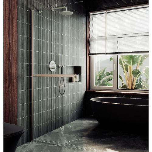 Душевая перегородка Maybah Glass MGD-732-5ш 90х195 стекло прозрачное профиль хром