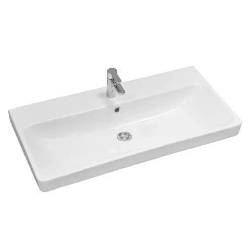 Раковина из сантехнического фарфора Santek Адриана WH501629 90х50 накладная цвет белый