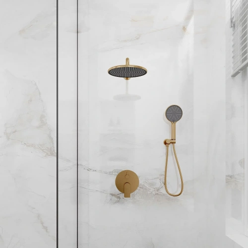 Душевая система Veconi LICATA LI-400-G-C4 встраиваемая в стену цвет золото