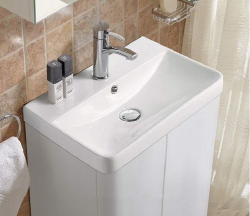 Раковина из сантехнического фаянса CeramaLux 9595-50 50х40 встраиваемая цвет белый 1 отверстие под смеситель