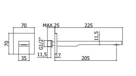 Излив Paffoni Tango ZBOC121NO настенный черный - фото 2