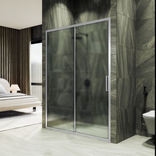 Душевая дверь Maybah Glass MGD-1281-5 150х195 стекло тонированное профиль хром