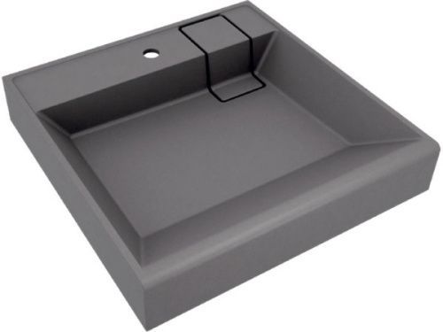 Раковина из искусственного камня Florentina Лагуна 600 10.300.00600.307 60х60 подвесная цвет серый 1 отверстие под смеситель