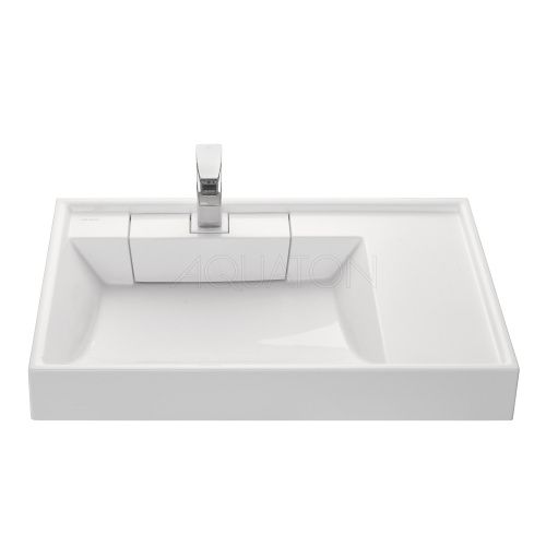 Раковина из искусственного камня Aquaton Рейн 1A72113KRW010 80х50 накладная цвет белый 1 отверстие под смеситель