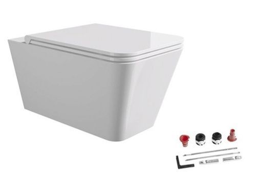 Унитаз подвесной Alice Hide 31210101SET белый с сиденьем микролифт безободковый