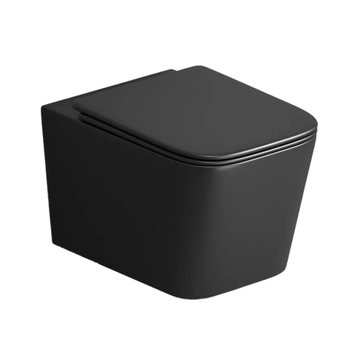 Унитаз подвесной Iberica Blanca Toledo mini IB.TLM.234.2B2 черный с сиденьем микролифт безободковый смыв торнадо