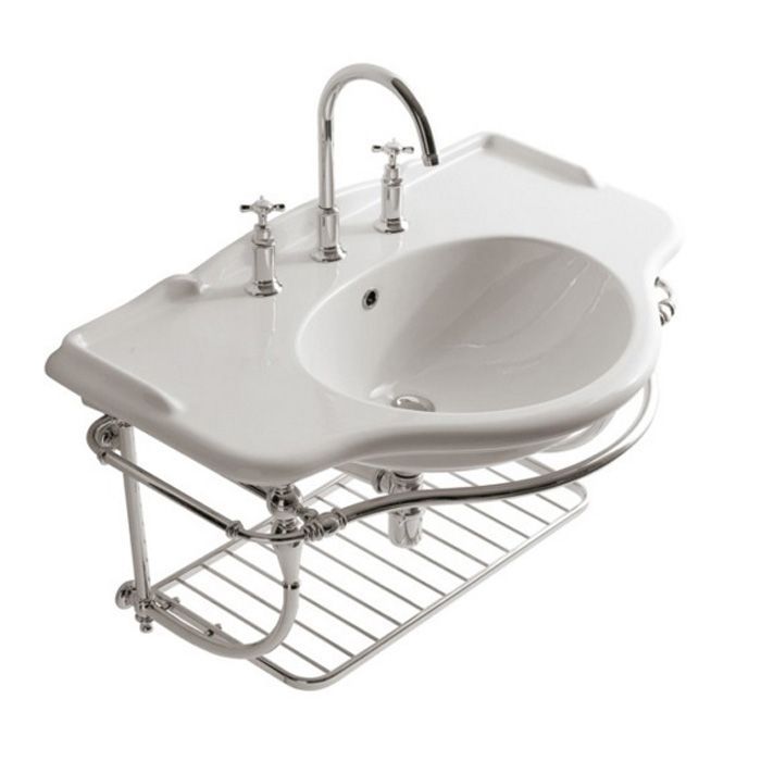 Консоль под раковину Globo Paestum PASC22 cr 110х60 подвесная цвет хром