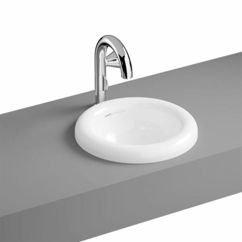 Раковина керамическая Vitra Liquid 7311B403-0016 40х40 встраиваемая цвет белый без отверстий под смеситель