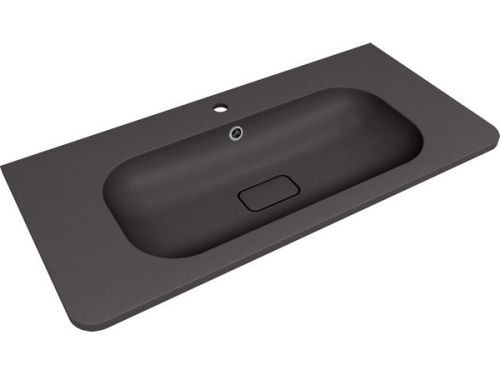 Раковина из искусственного камня Florentina Нева 1000 10.250.01000.302 100х50 накладная цвет черный 1 отверстие под смеситель