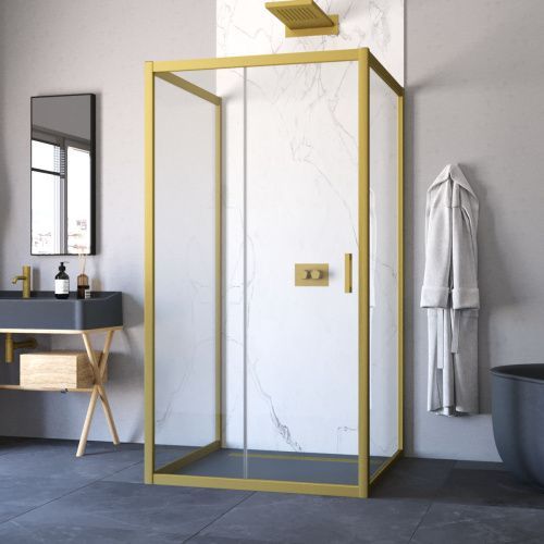 Душевой уголок Vegas-Glass ZP-U TUR+NOVO ZP-U NOVO h2000 120*100 03 crystalvision 120х100 стекло прозрачное профиль золото без поддона