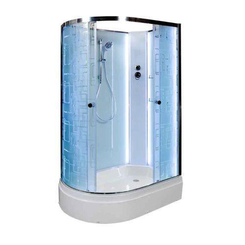 Душевая кабина AvaCan EM2712RNLED 120х80 асимметричная без крыши ориентация правая