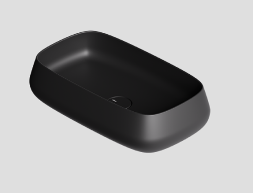 Раковина керамическая Alice NUR 33250108 60х40 накладная цвет черный без отверстий под смеситель