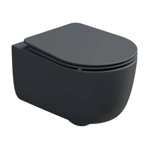 Чаша унитаза подвесная GSG Ceramic Design Hit! HIWCSO028 цвет черный без сиденья безободковая смыв торнадо