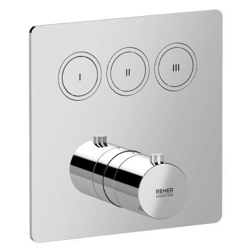 Смеситель для душа Remer X Style X99QD3KB встраиваемый в стену хром с термостатом