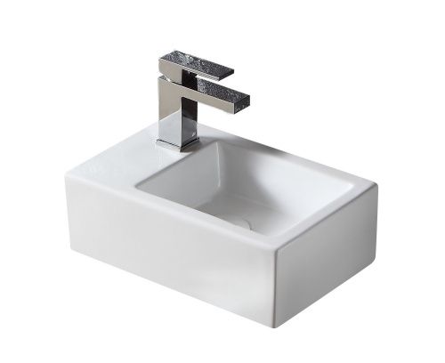 Раковина из сантехнического фаянса Azario AZ4331A 40х20 накладная цвет белый 1 отверстие под смеситель