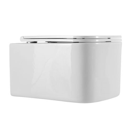 Унитаз подвесной Art&Max Latina AM215CHR/SC белый с сиденьем микролифт каскадный смыв