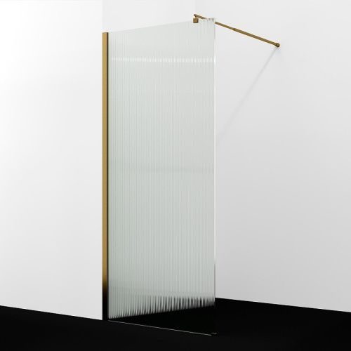 Душевая перегородка Wasserkraft Rur 30W 30W39BG-FL 90х200 стекло рифленое профиль золото