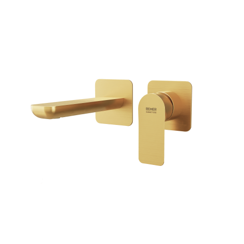 Смеситель для раковины Remer Infinity I15PBG встраиваемый в стену золото