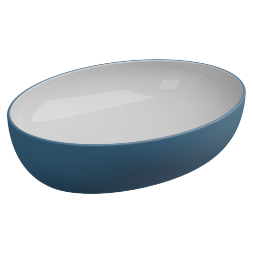 Раковина керамическая GSG Ceramic Design Easy EALAVOV55BI000/027 60х40 накладная цвет белый/синий без отверстий под смеситель