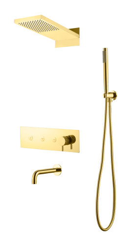 Душевая система Boheme Fusion 130-2-G встраиваемая в стену цвет золото