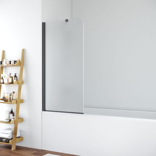 Душевая шторка на ванну Vegas-Glass EV+EV NOVO ST EV ST NOVO 76 02М 10 L 75х140 стекло матовое профиль черный ориентация левая