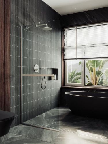 Душевая перегородка Maybah Glass MGD-720-5у 80х195 стекло прозрачное профиль хром