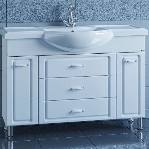 Тумба под раковину СанТа Монарх 700106 120х30 напольная цвет белый