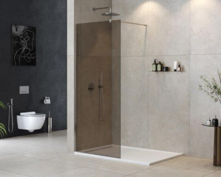 Душевая перегородка Cezares LIBERTA LIBERTA-L-1-90-120-BR-Cr 90х195 стекло тонированное профиль хром