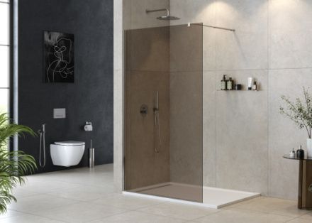 Душевая перегородка Cezares LIBERTA LIBERTA-L-1-120-BR-Cr 120х195 стекло тонированное профиль хром