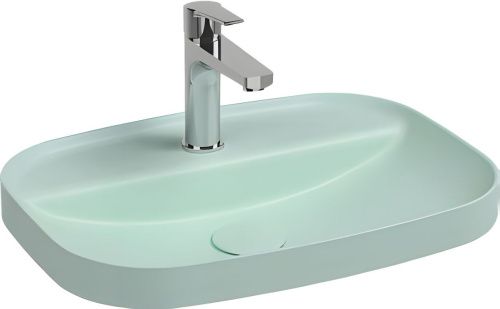 Раковина керамическая Allen Brau Fantasy 4.11034.MT 60х40 накладная цвет зеленый 1 отверстие под смеситель