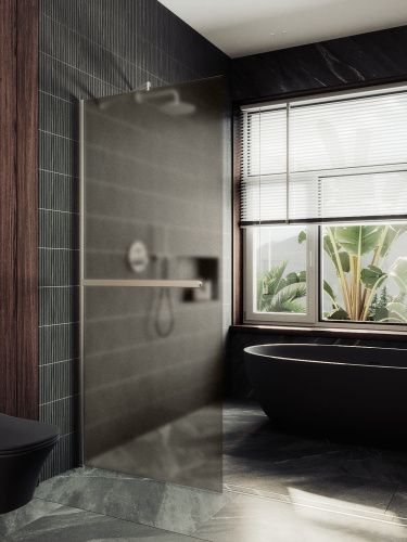 Душевая перегородка Maybah Glass MGD-716-5ш 120х195 стекло тонированное профиль хром