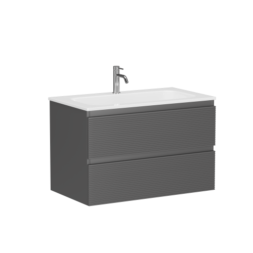 Тумба под раковину Sancos FOLK FL80GS 80х40 подвесная цвет серый