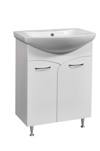 Тумба под раковину Stella Polar Волна SP-00000052 60х30 напольная цвет белый