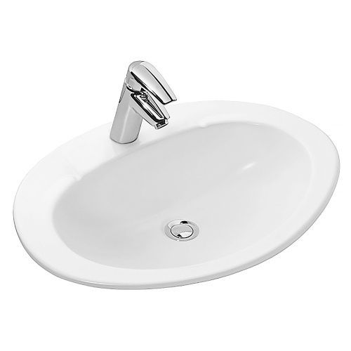 Раковина из сантехнического фарфора Jacob Delafon Ovale Dessus E1273-00 60 см встраиваемая цвет белый 1 отверстие под смеситель