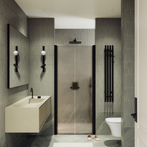 Душевая дверь Maybah Glass MGD-437-6 90х200 стекло тонированное профиль черный