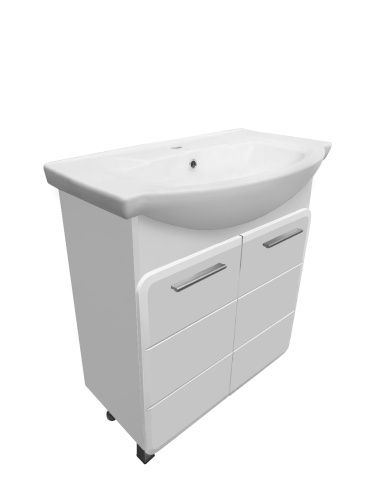 Тумба под раковину Runo ЭРИКА 00-00004914 70х30 напольная цвет белый
