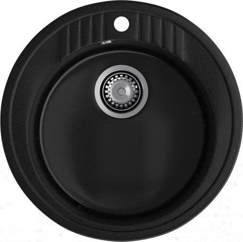 Кухонная мойка Granfest Rondo R-520 черный 50х50 цвет черный поверхность матовая