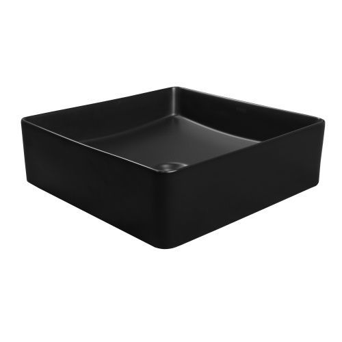 Раковина из сантехнического фаянса Azario AZ-2179-S-MB 40 см накладная цвет черный без отверстий под смеситель